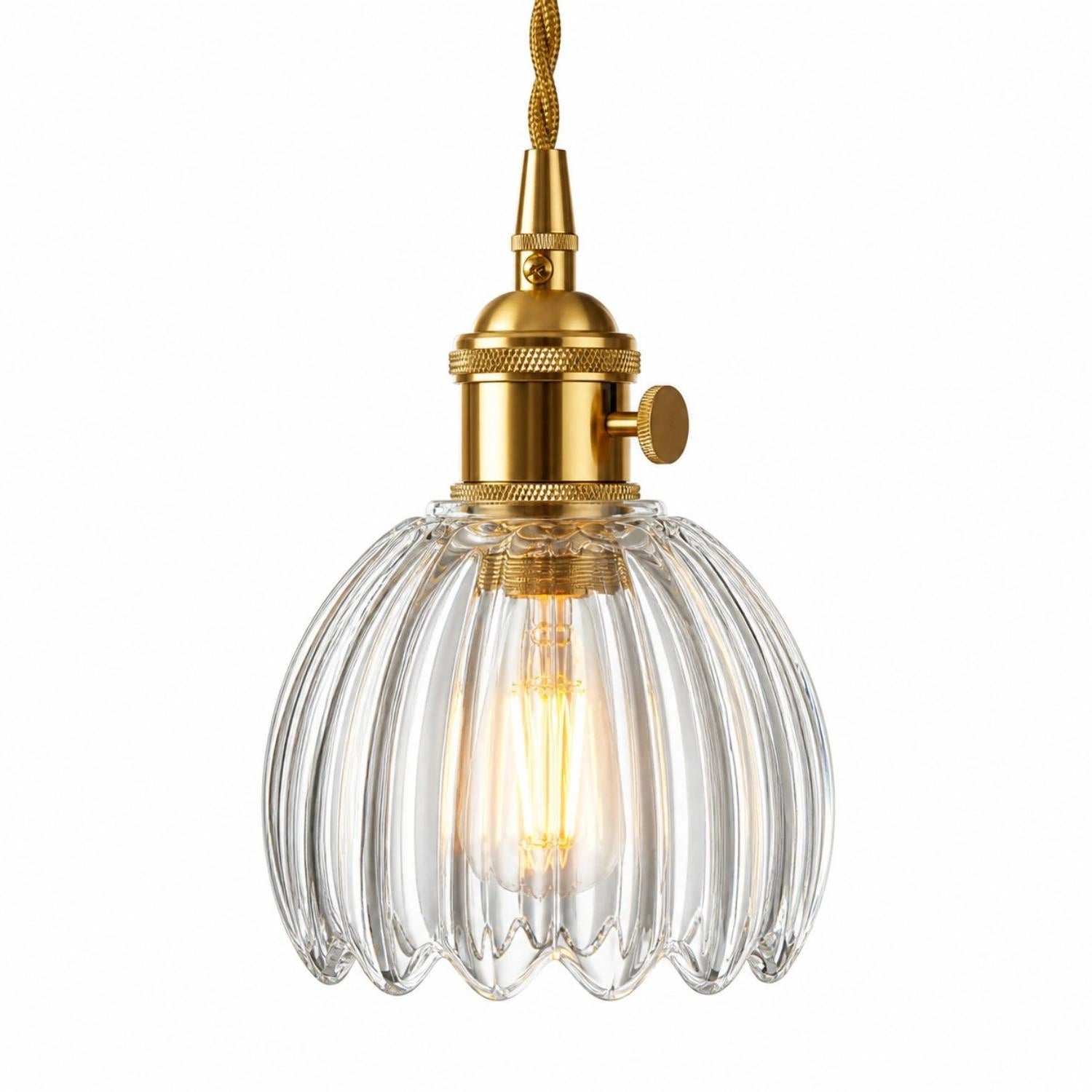 Talen Vintage Tulip Colorful Glass Pendant Light
