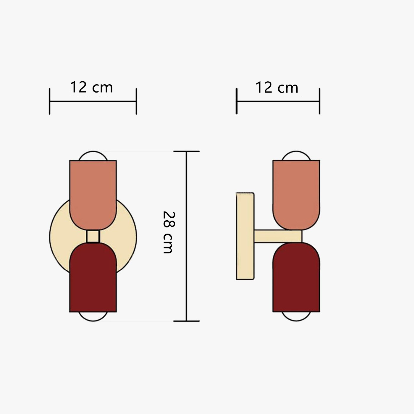 Capsule wall sconce size diagram