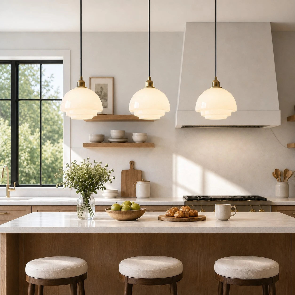 Daphne milk glass pendant