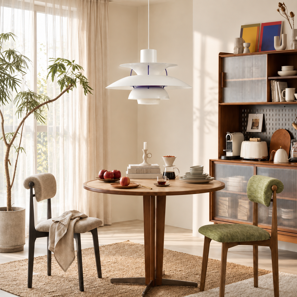 Nordic multi-tiered pendant lamp &mdash; White Classic &mdash; interior scene