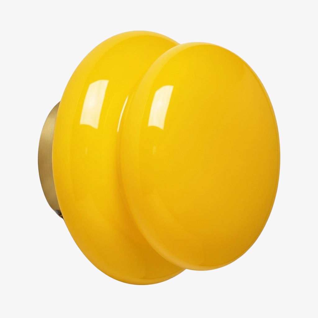 Orra Bauhaus Glass Wall Lamp &ndash; Art Decor Glass Wall Sconce for Bedroom or Bathroom K1426 - Mustard Yellow