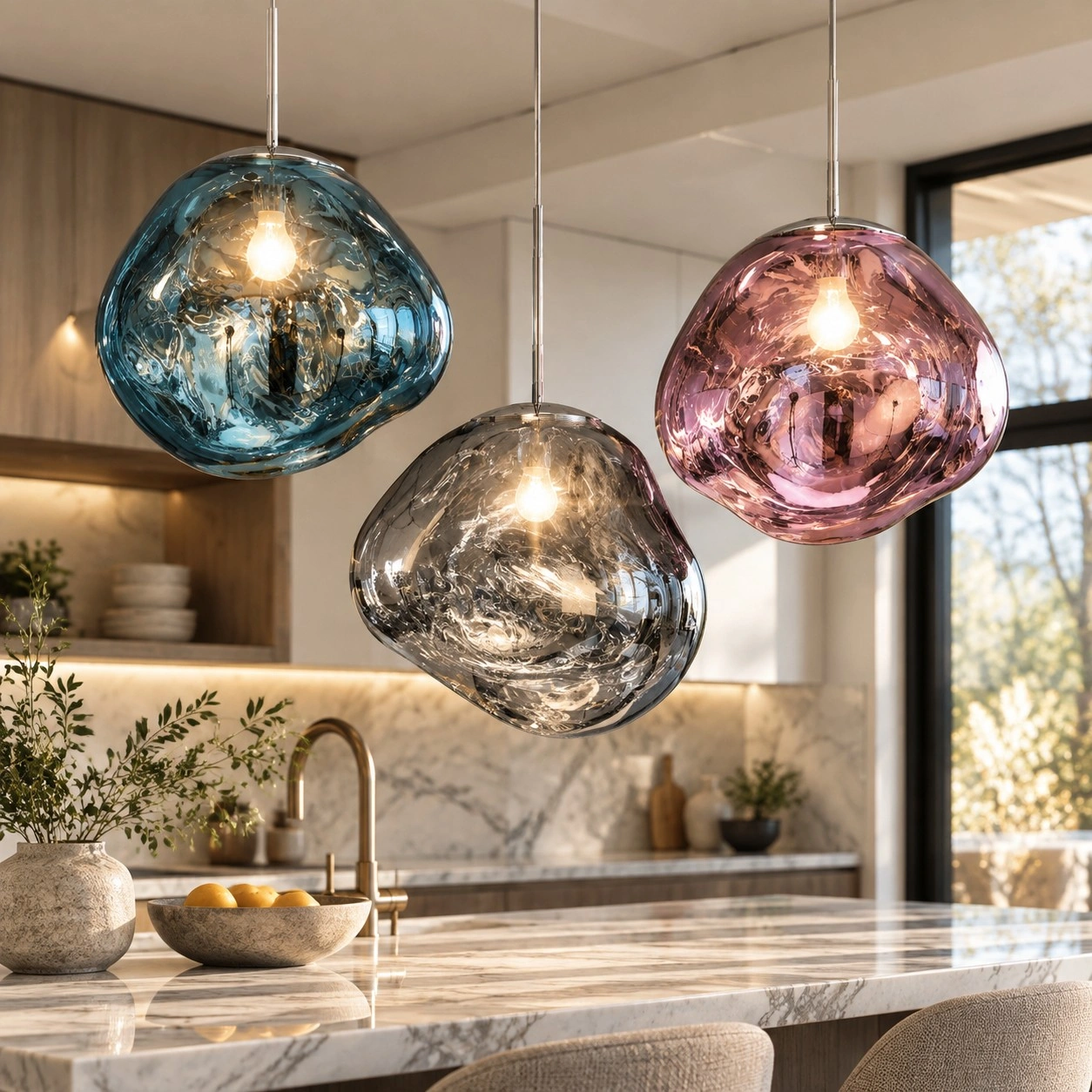 Modern Sculptural Melt Lava Pendant Lamp