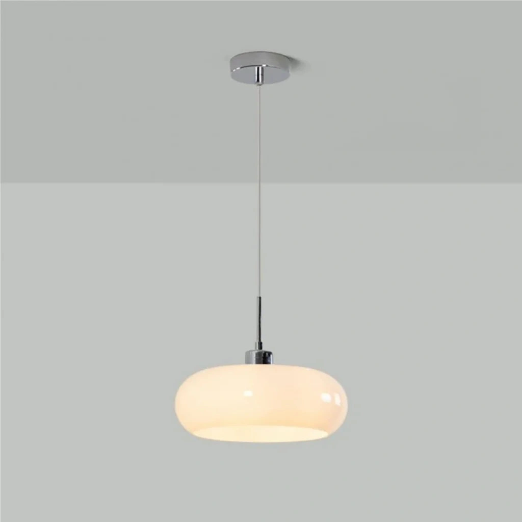 Lampadario a sospensione Orla a forma di fungo in vetro soffiato piatto &mdash; 4 colori, ferro, attacco E27