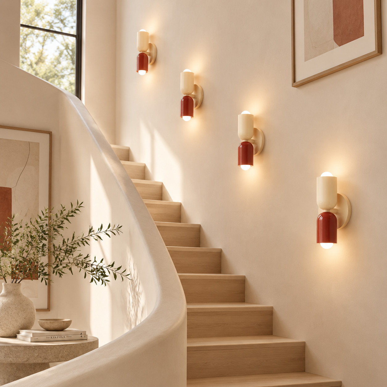 Elegant Up Down Wall Sconce - Bauhaus Double Heads Wall Light for Bedroom and Lounge