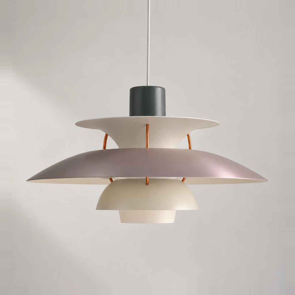 Scandinavian Layered Shape Pendant Lamp - Hues of Grey