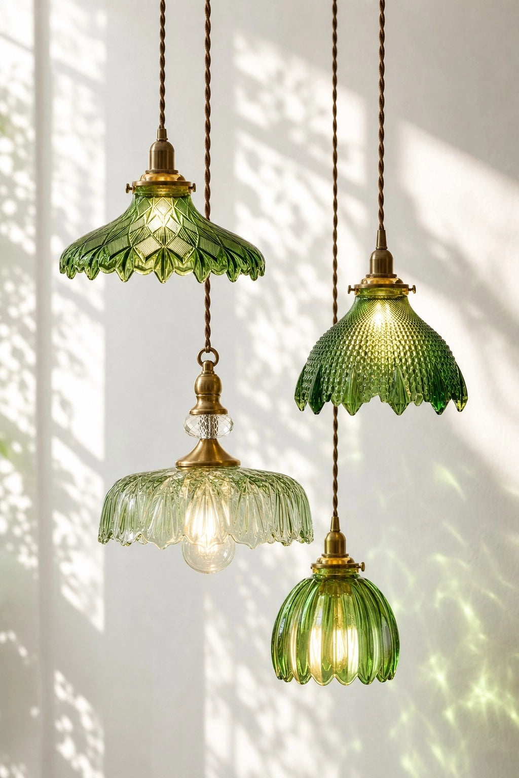 Talen Vintage Tulip Colorful Glass Pendant Light