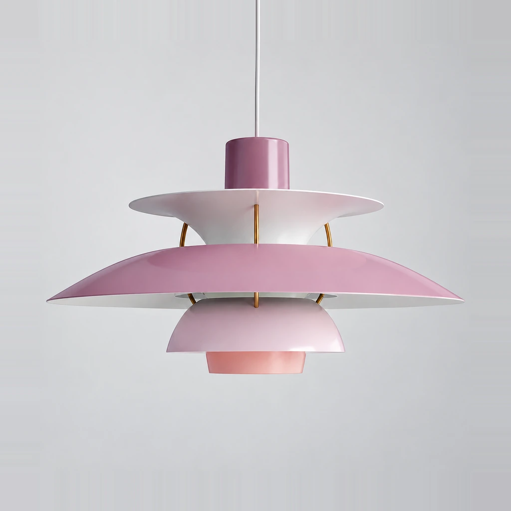 Scandinavian Layered Shape Pendant Lamp - Purple