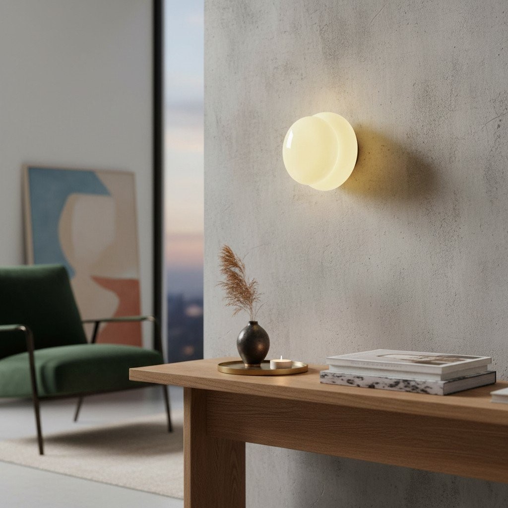 Orra Bauhaus Glass Wall Lamp &ndash; Art Decor Glass Wall Sconce for Bedroom or Bathroom K1426