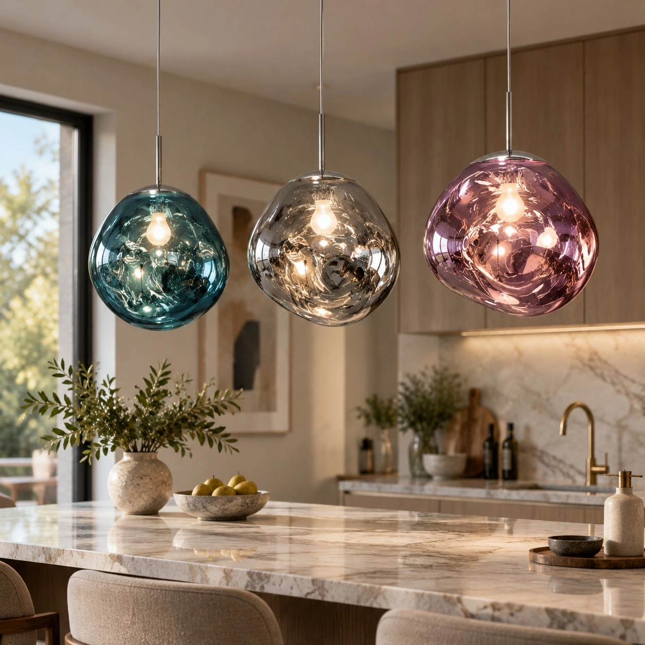 Modern Sculptural Melt Lava Pendant Lamp