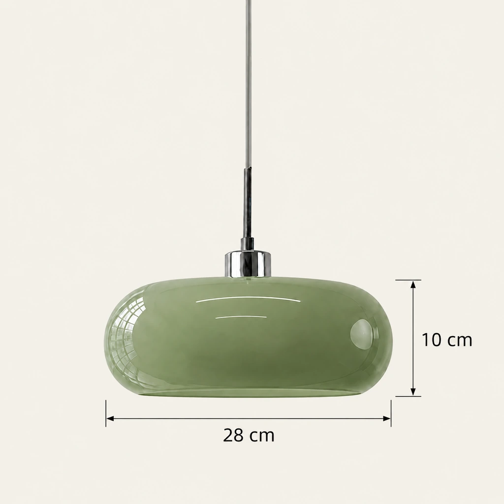 Diagram rozmiarów kloszy: średnica 28 cm, wysokość 10 cm
