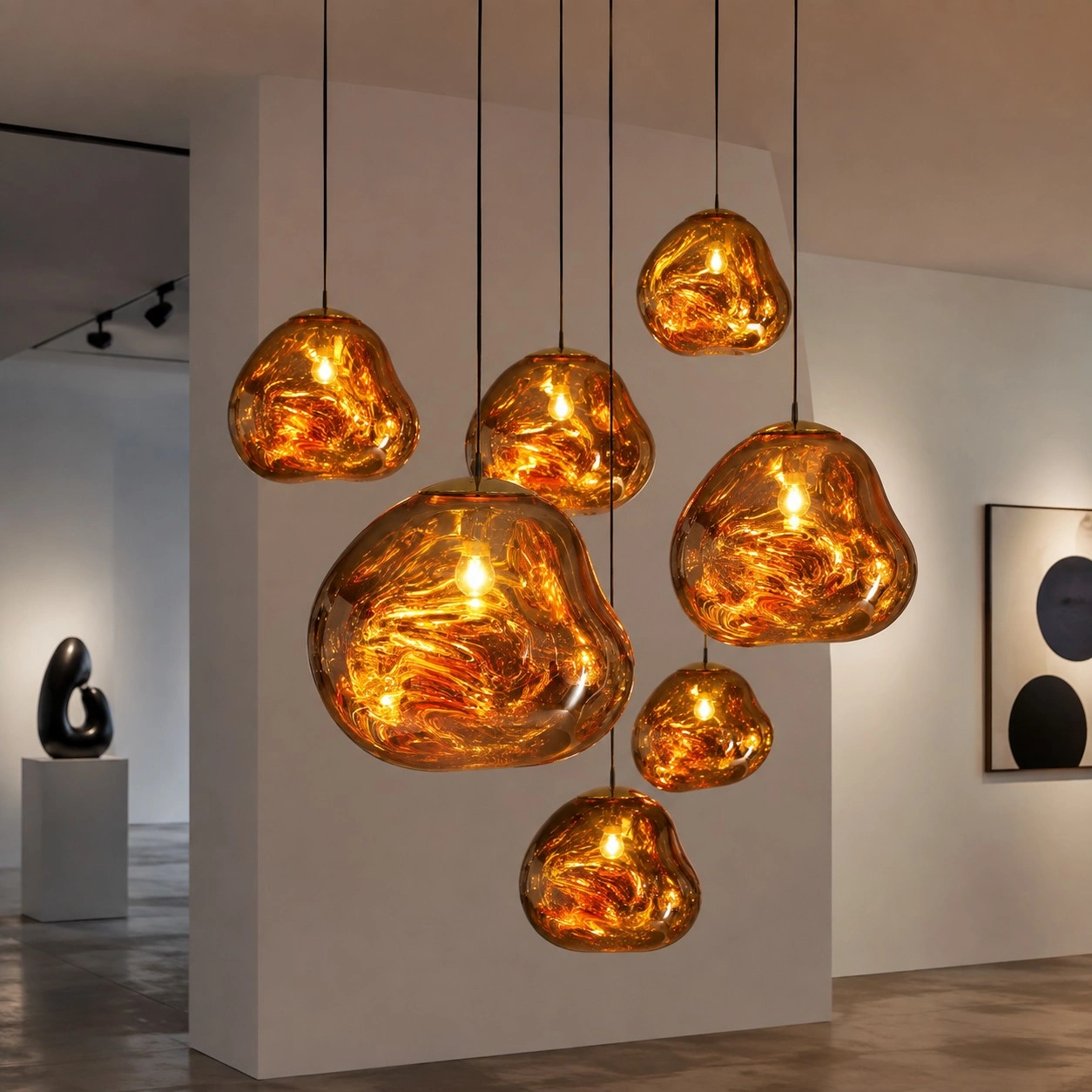 Modern Sculptural Melt Lava Pendant Lamp