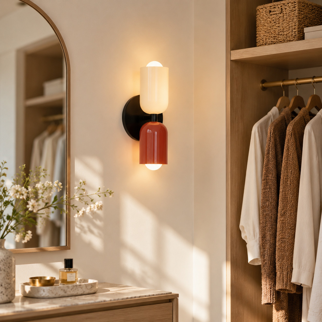 Elegant Up Down Wall Sconce - Bauhaus Double Heads Wall Light for Bedroom and Lounge