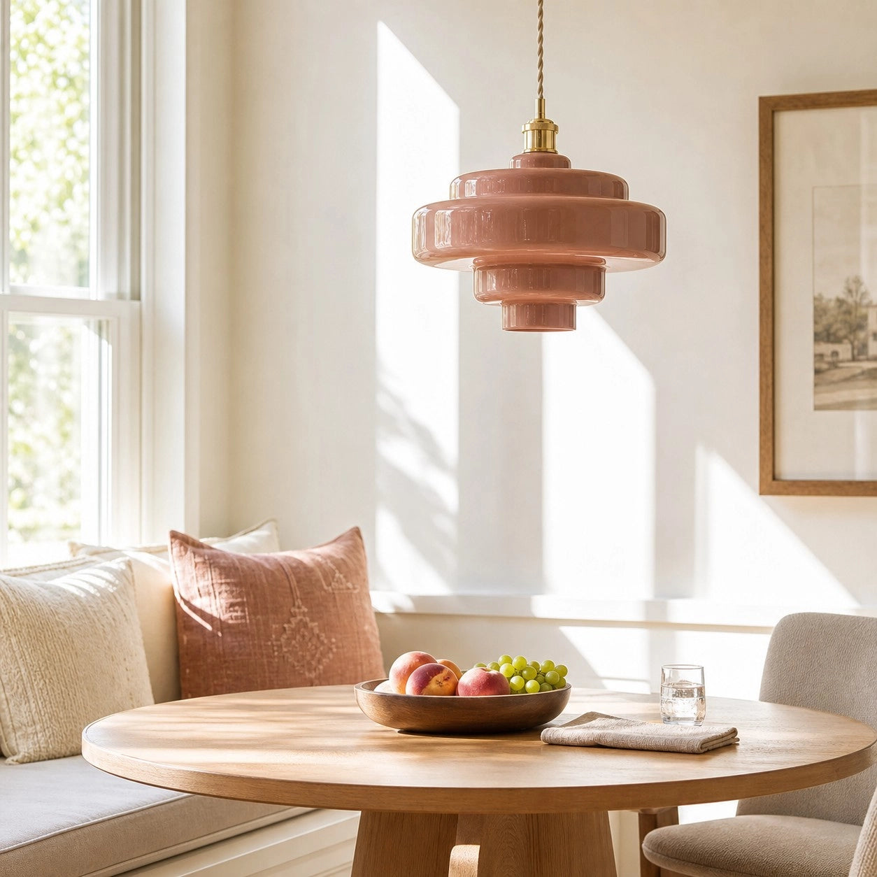 Elissa glossy tiered glass pendant