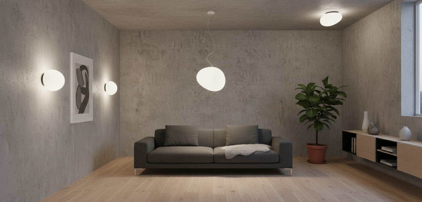 Stonea series pendant with coordinating glass lighting pieces