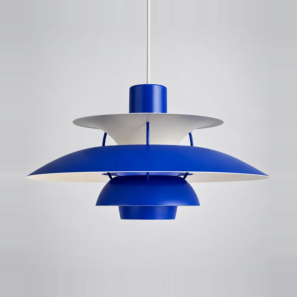Scandinavian Layered Shape Pendant Lamp - Monochrome Blue
