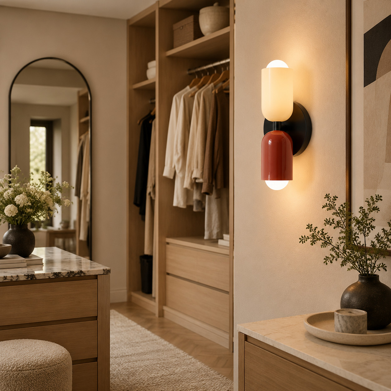 Elegant Up Down Wall Sconce - Bauhaus Double Heads Wall Light for Bedroom and Lounge