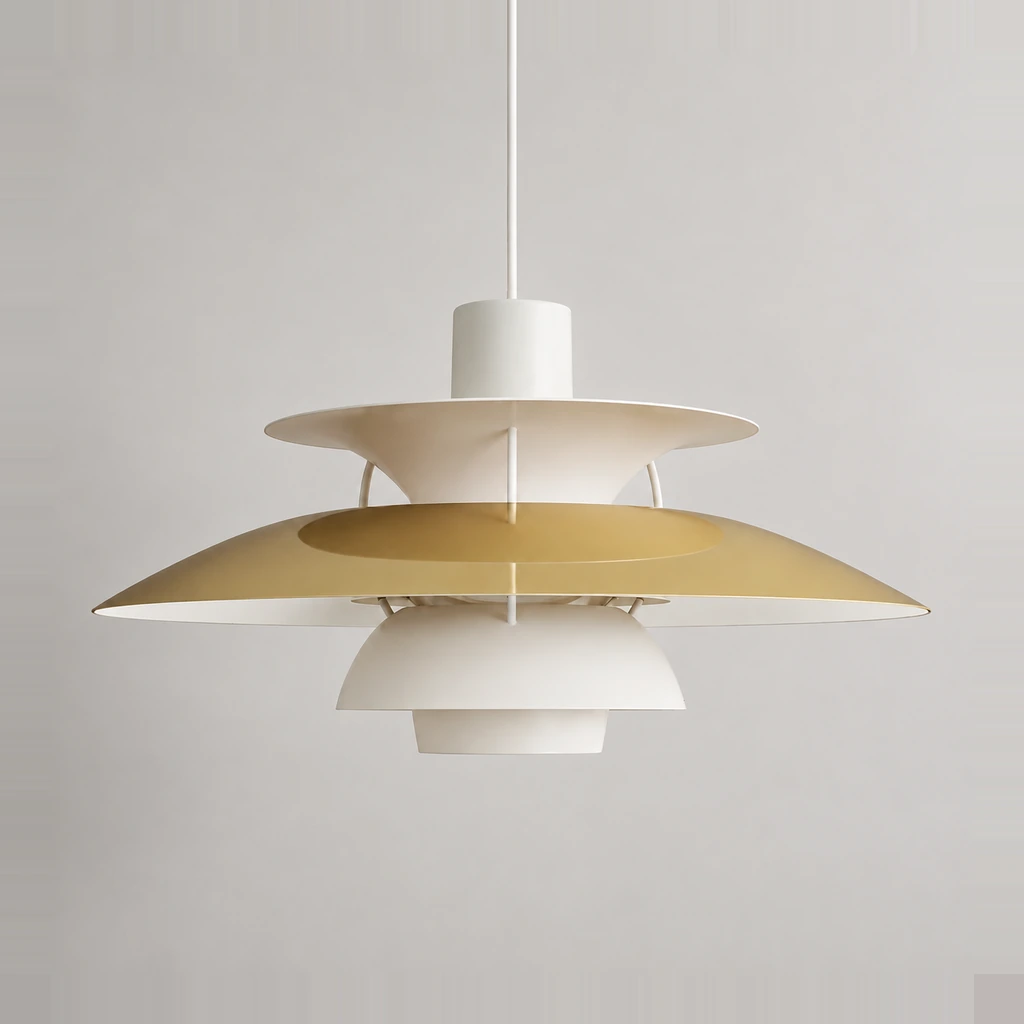 Scandinavian Layered Shape Pendant Lamp - Gold