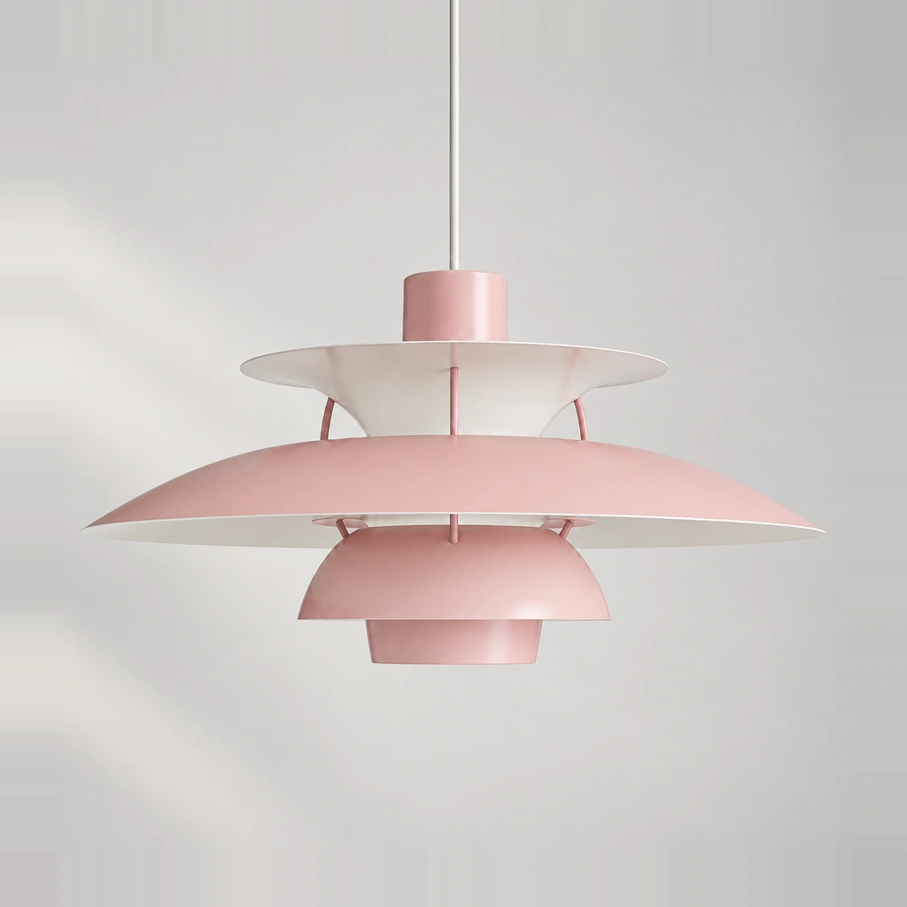 Scandinavian Layered Shape Pendant Lamp - Sakura Pink
