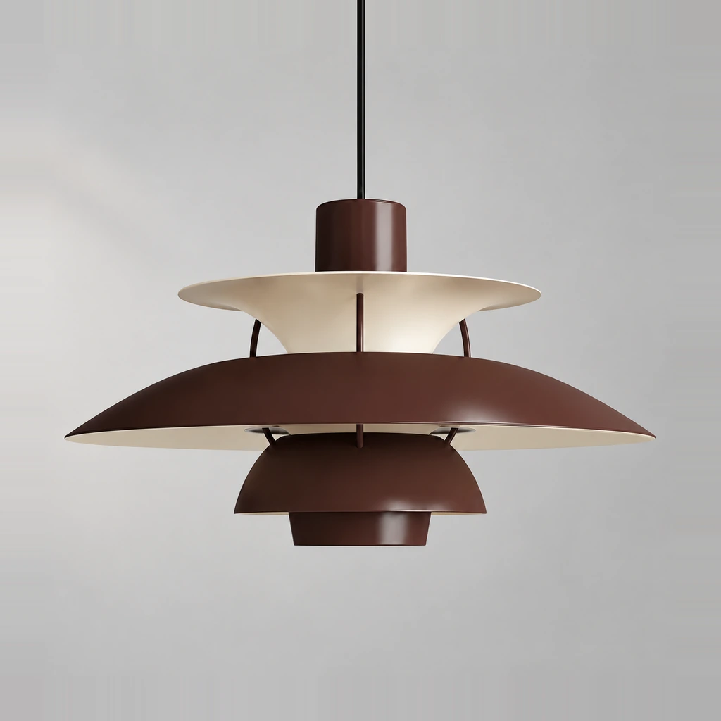 Scandinavian Layered Shape Pendant Lamp - Burgundy