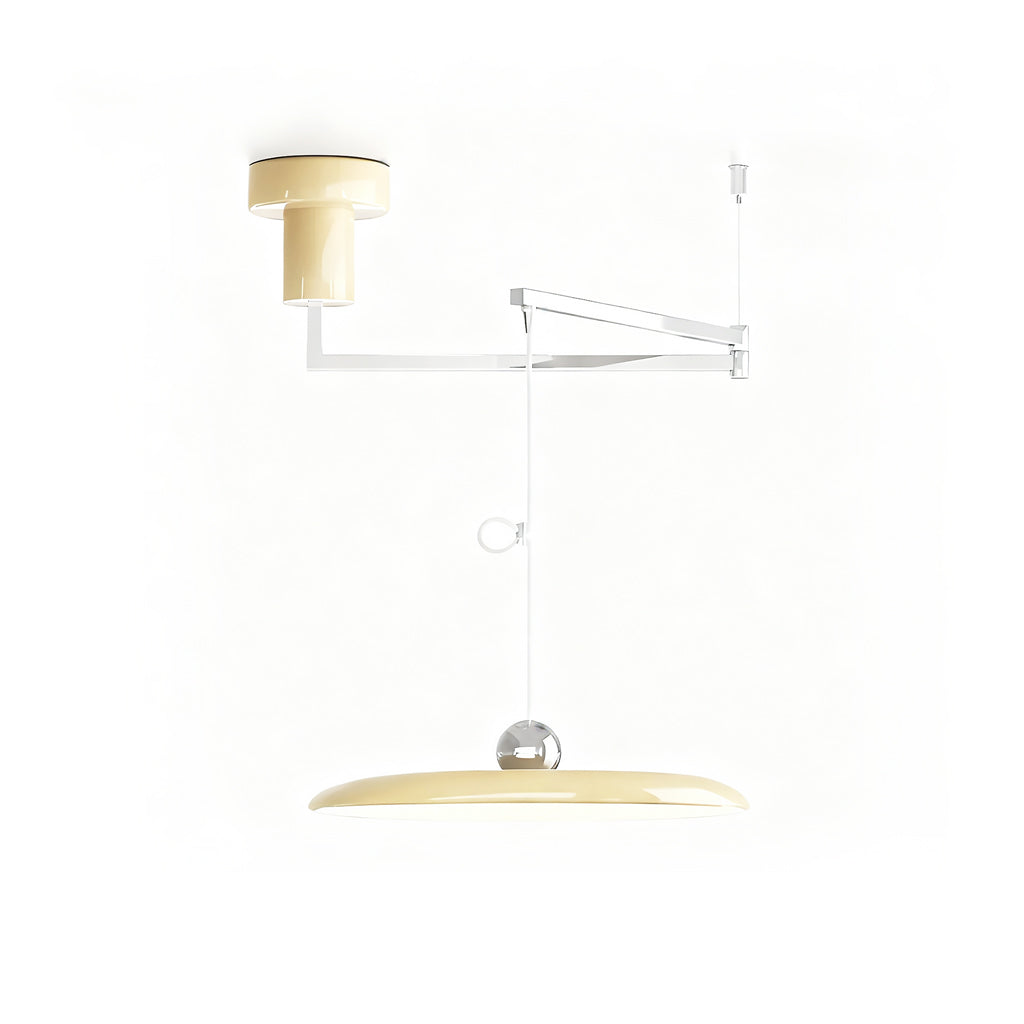 Lampa wisząca Riva z ruchomym ramieniem nad stołem jadalnym
