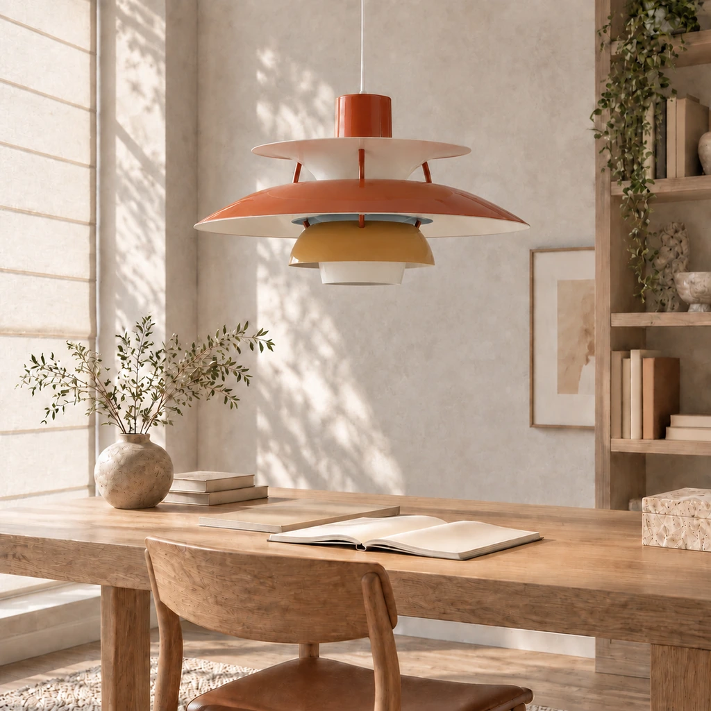Orange pendant light off