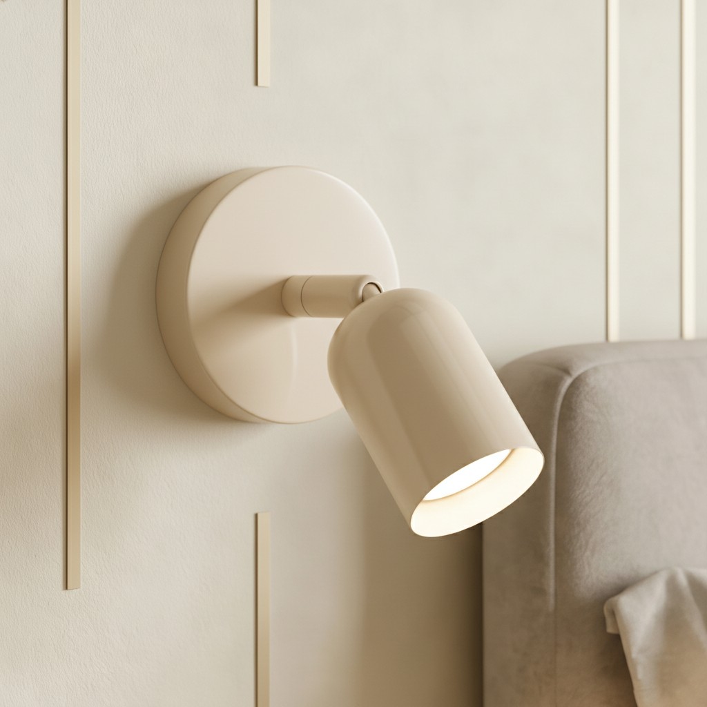 Applique da parete Konig Bauhaus in metallo con paralume cilindrico orientabile