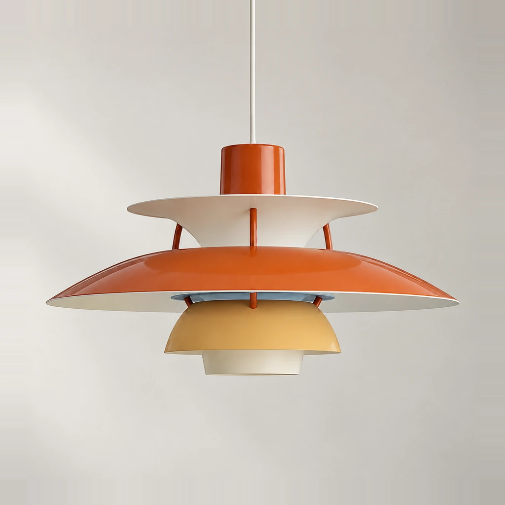Scandinavian Layered Shape Pendant Lamp - Hues of Orange