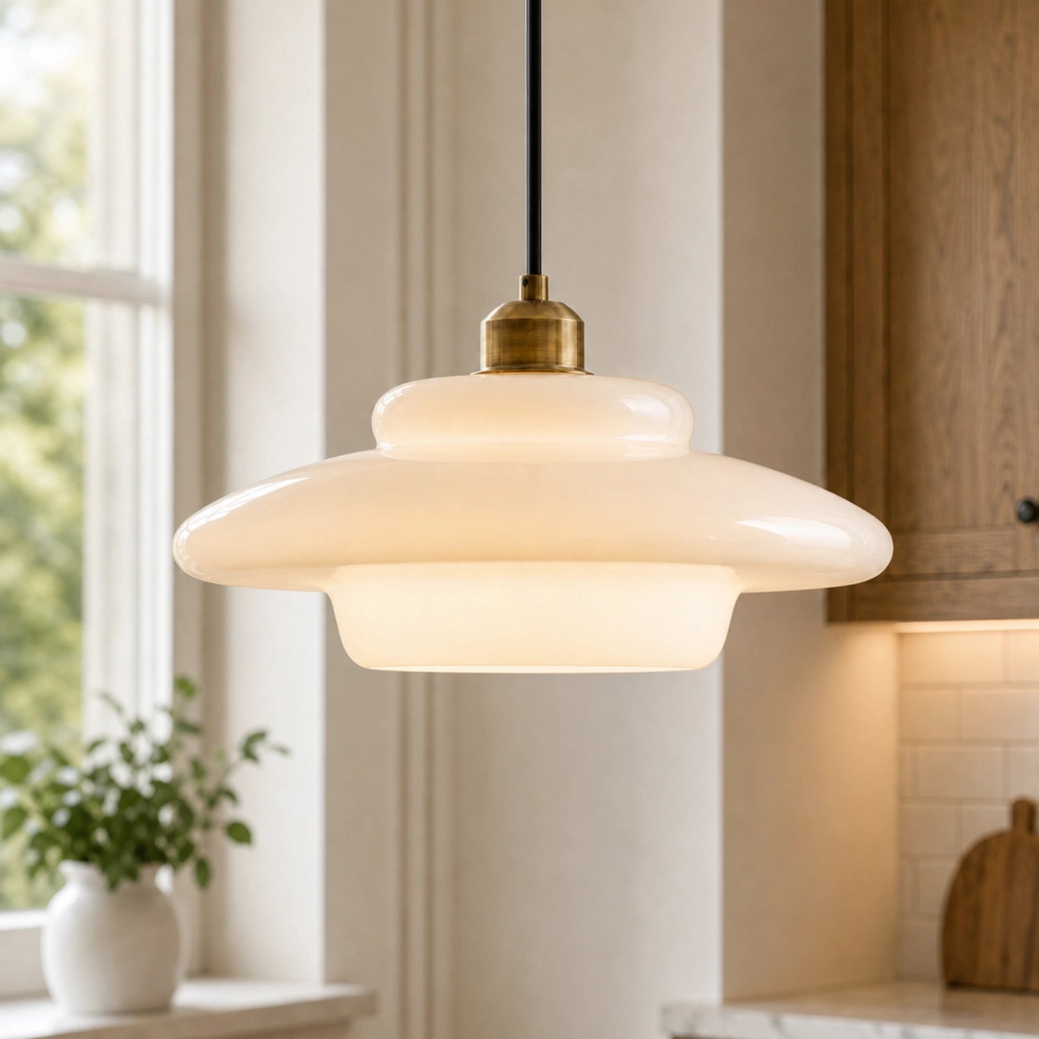Daphne milk glass pendant
