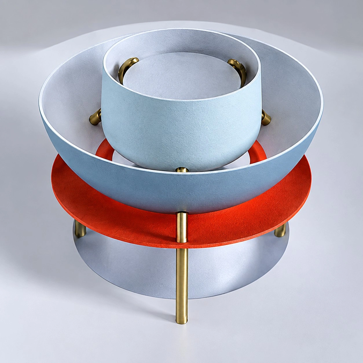 Brass supports and frosted glass diffuser