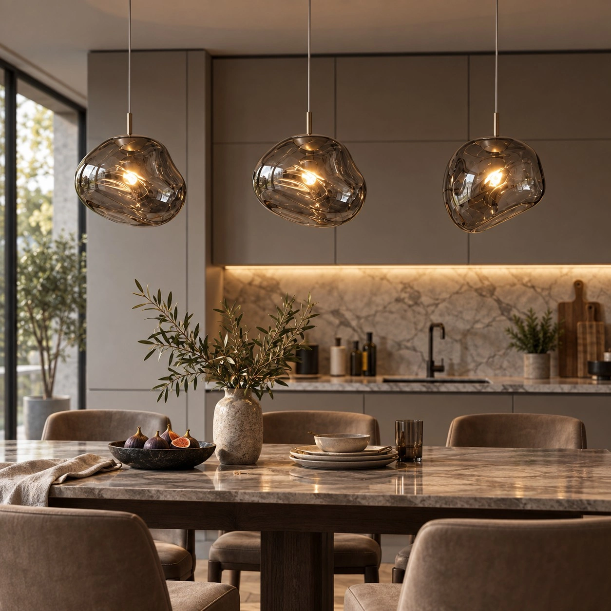 Modern Sculptural Melt Lava Pendant Lamp