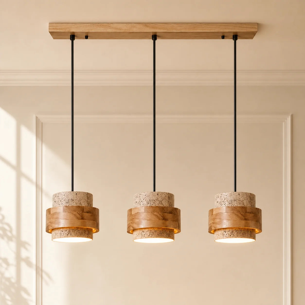Callan 3 Heads Long Ceiling Plate Natural