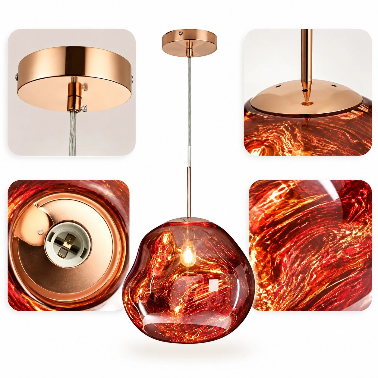 Modern Sculptural Melt Lava Pendant Lamp