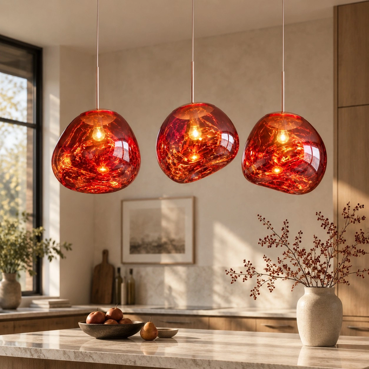 Modern Sculptural Melt Lava Pendant Lamp