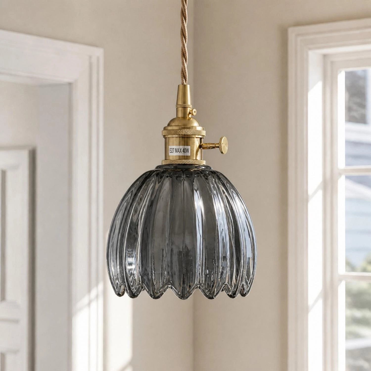 Talen Vintage Tulip Colorful Glass Pendant Light