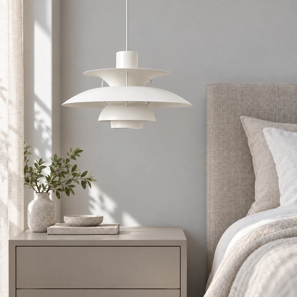 White pendant light off