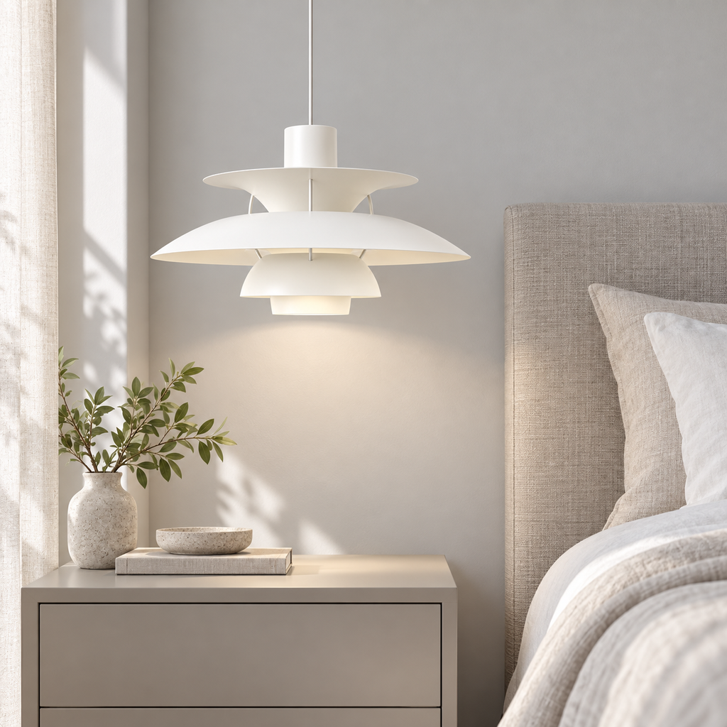 White pendant light on