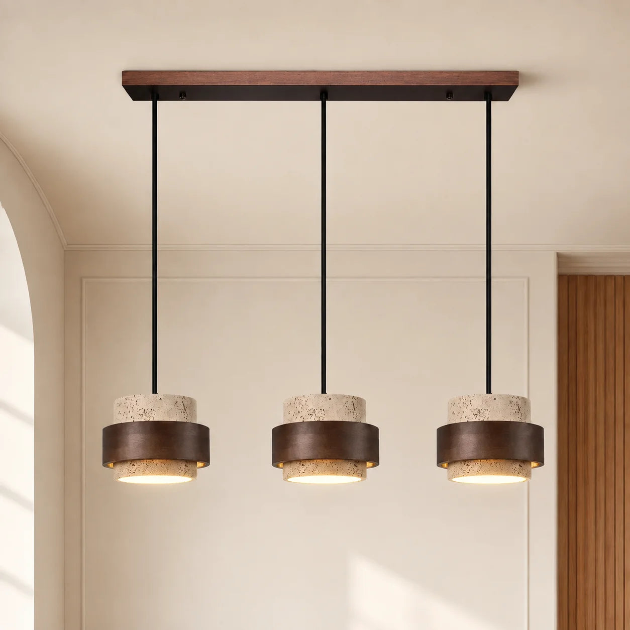 Callan 3 Heads Long Ceiling Plate Beige