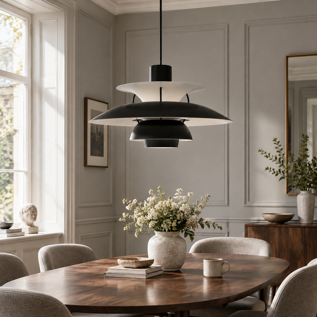 Nordic multi-tiered pendant lamp &mdash; Black &mdash; interior scene