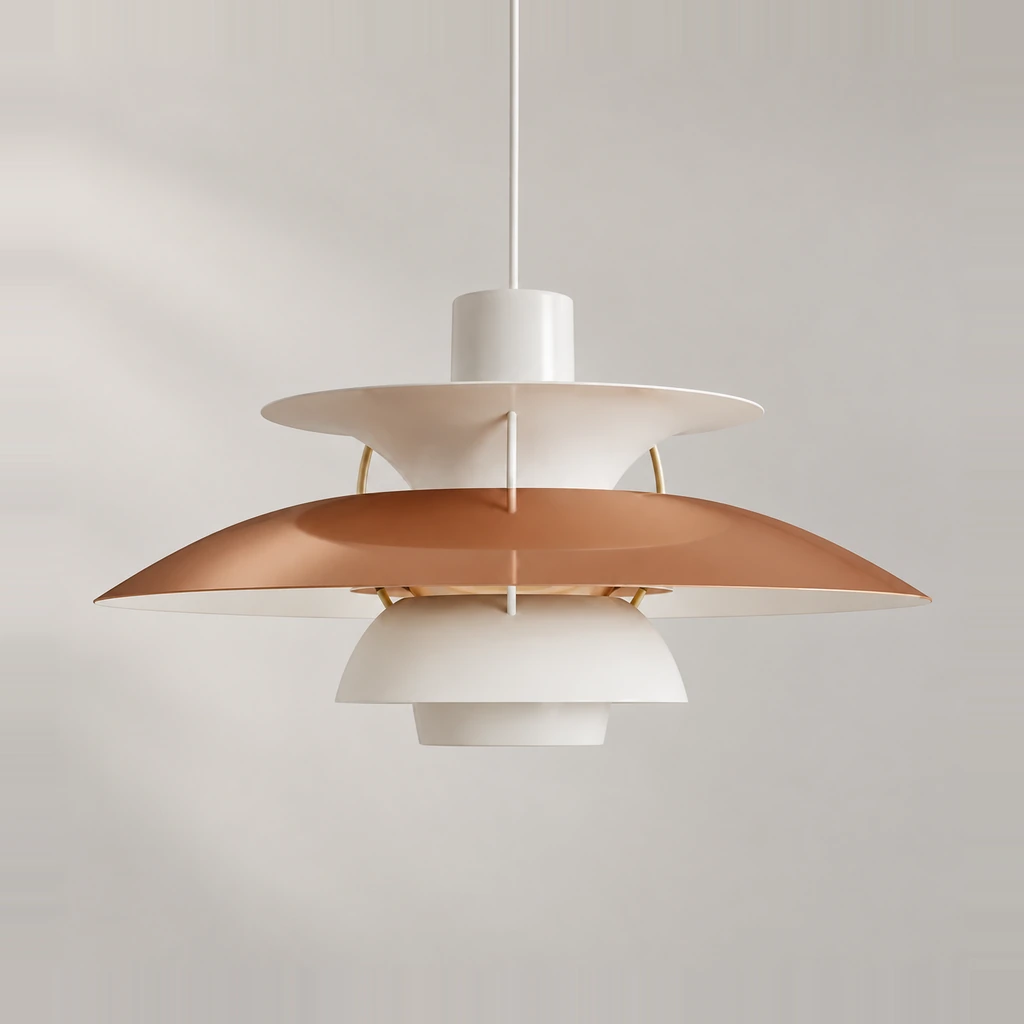 Scandinavian Layered Shape Pendant Lamp - Copper