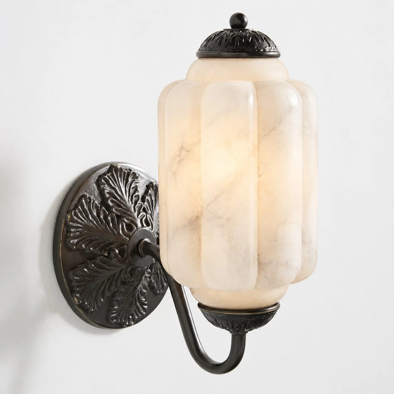 Lumi Vintage Milk Glass Oiled Brass Eloise Sconce