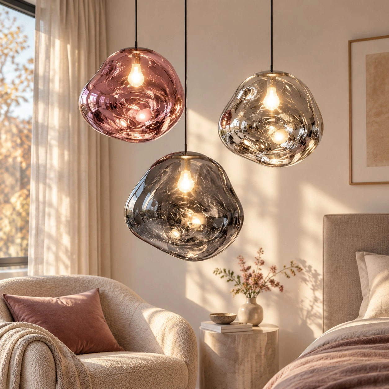 Modern Sculptural Melt Lava Pendant Lamp