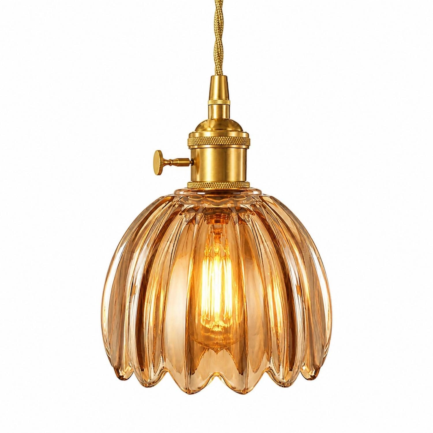 Talen Vintage Tulip Colorful Glass Pendant Light