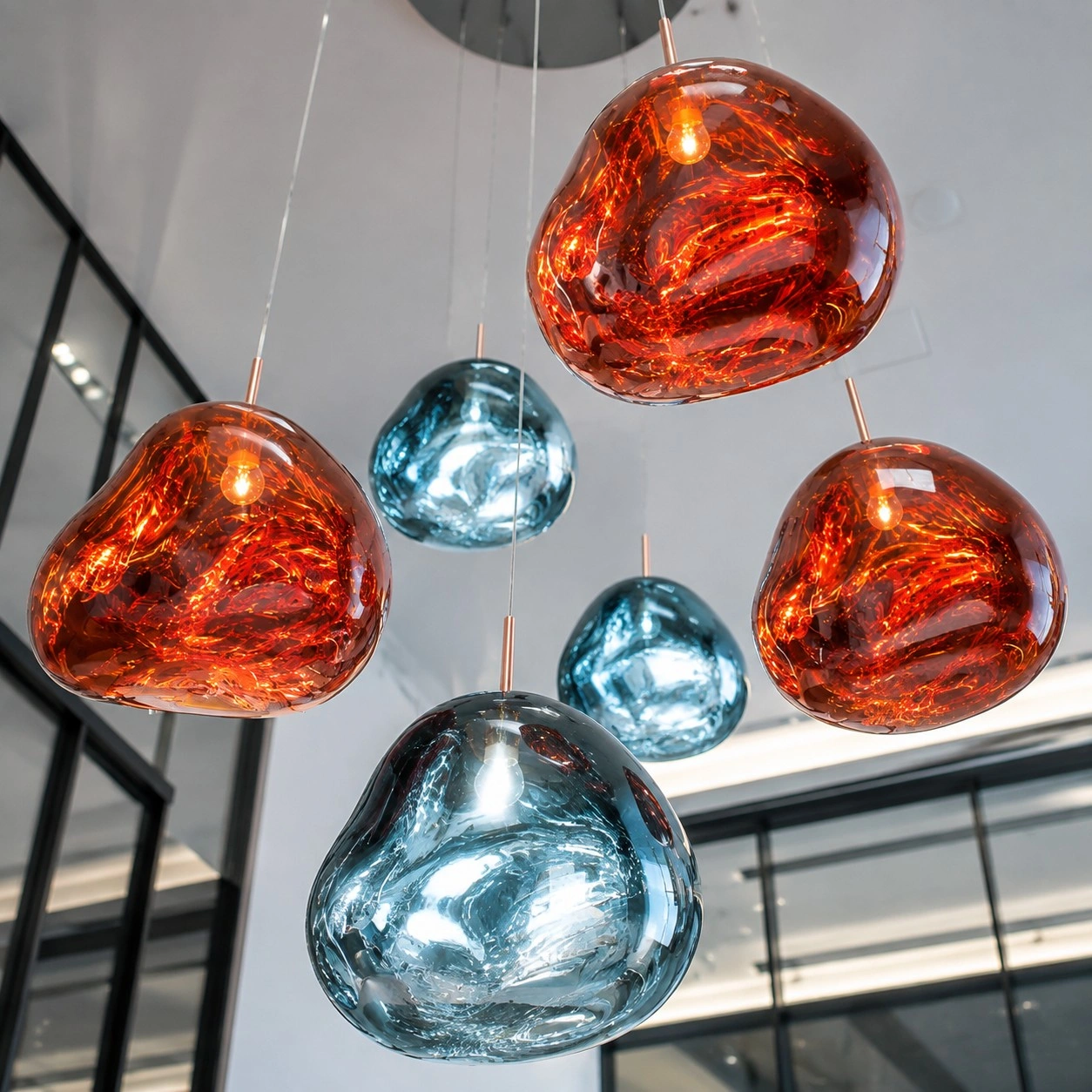 Modern Sculptural Melt Lava Pendant Lamp