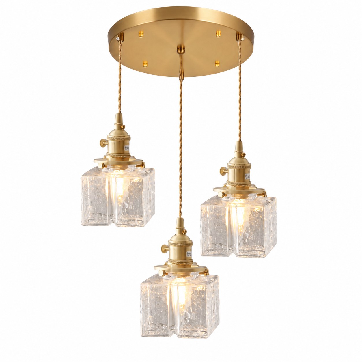 Three Small Clear Sugar Cubes, 30 cm Round Canopy