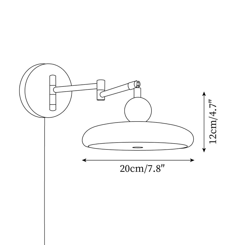 Dimensiones de la lámpara de pared