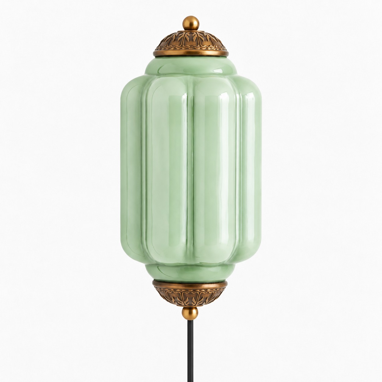 Eloise fluted milk-glass plug-in wall sconce