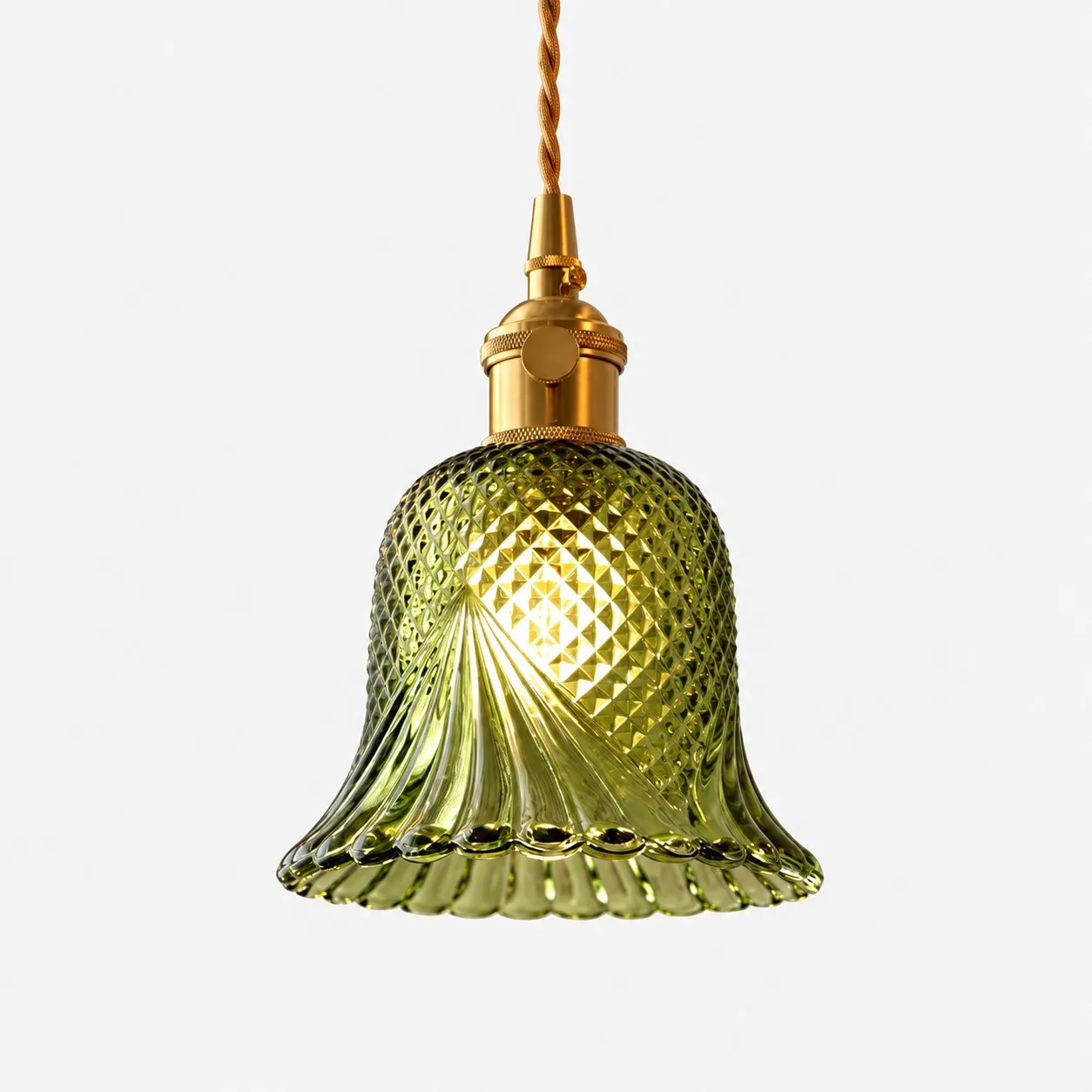Green Diamond Flower glass pendant light