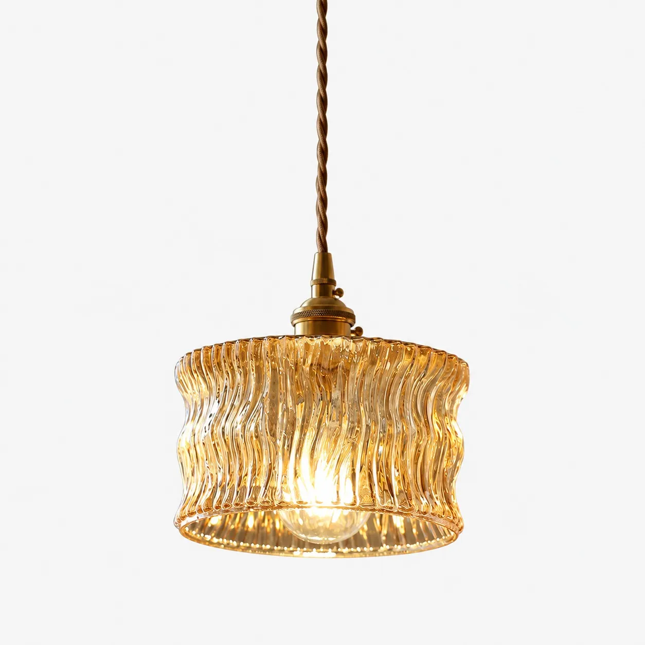 Amber Willow glass pendant light