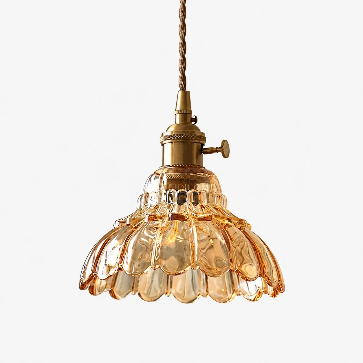 Amber Bell Flower glass pendant light