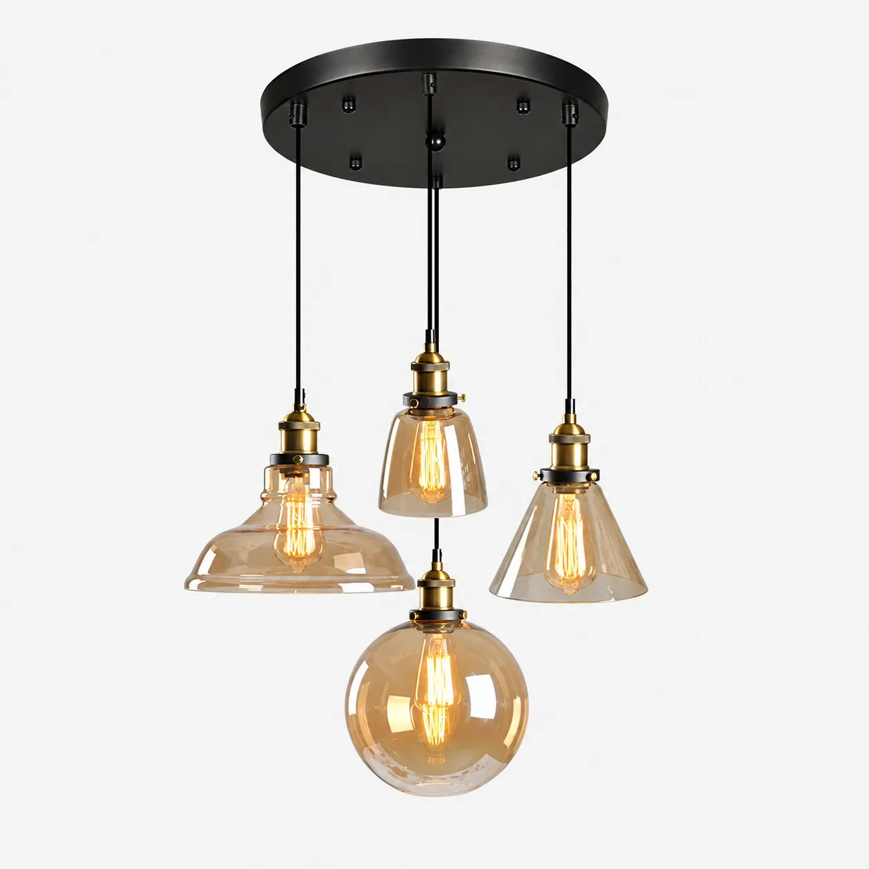 Industriële glazen hanglamp